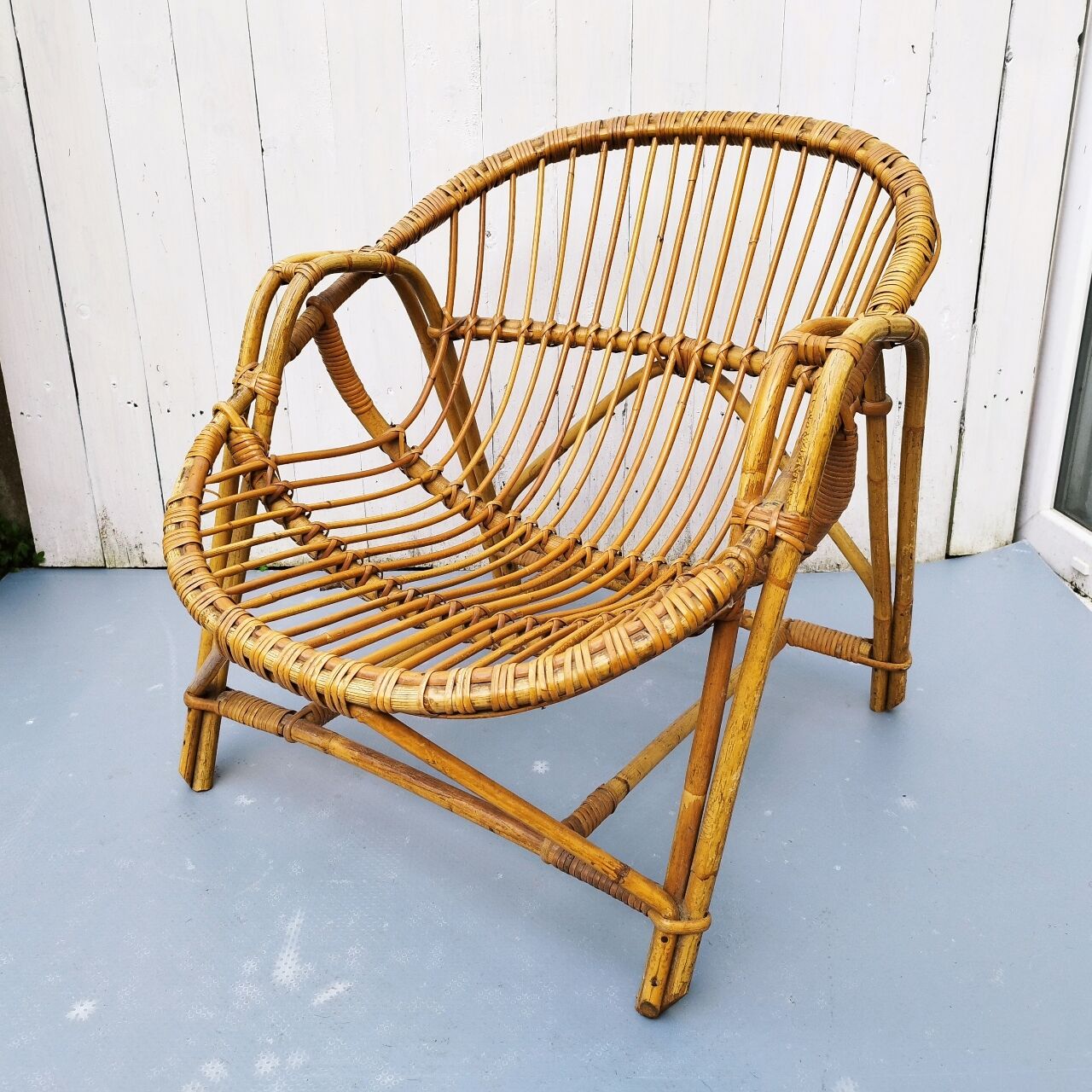 Vintage rattan armchair 70's