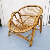 Vintage rattan armchair 70's