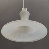 White glass pendant lamp 1980s