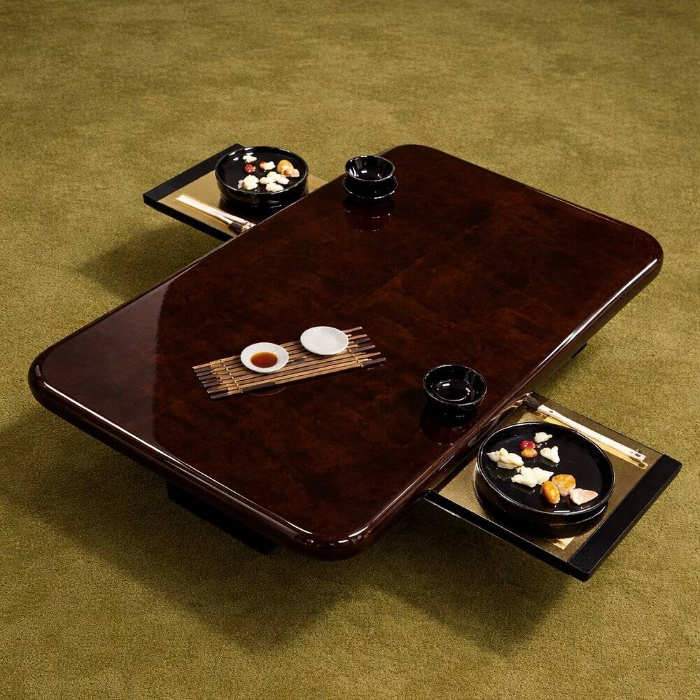 Coffee table model 2315 in parchment and mirrors by Giorgio Tura for Tura, 1980