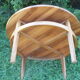 Round coffee table in solid walnut double tray of the 1970s