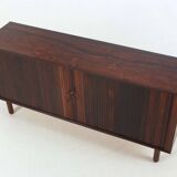 Scandinavian Rosewood Low Sideboard with Two Sliding Doors, 1960
