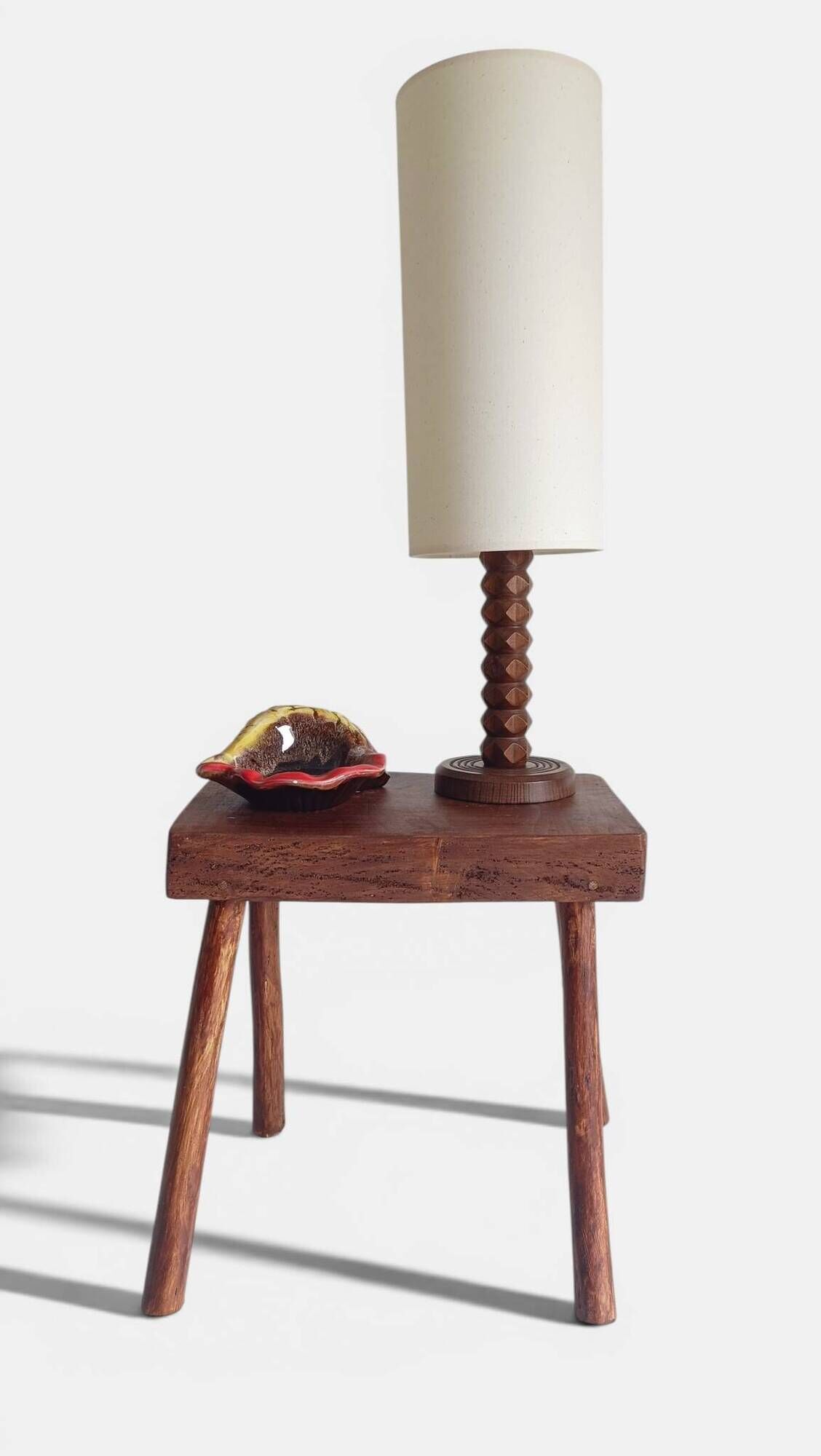 Art Deco wooden table lamp by Charles Dudouyt, France, circa 1930s.