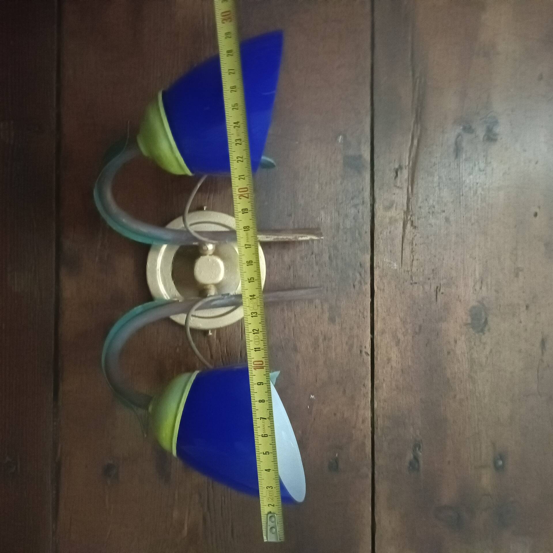 Colourful vintage two-arm wall light