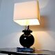Cubic table lamp with ceramics by Bd Lumica, Italy, 1980