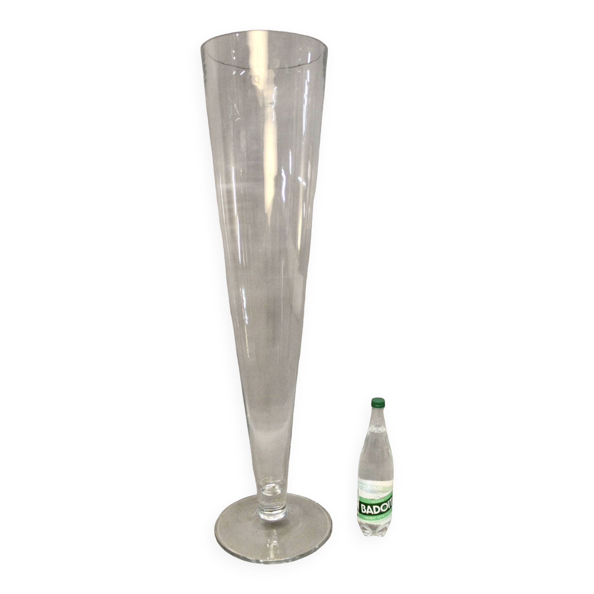 Large Trumpet Vase in Blown Glass Height 106 Cm
