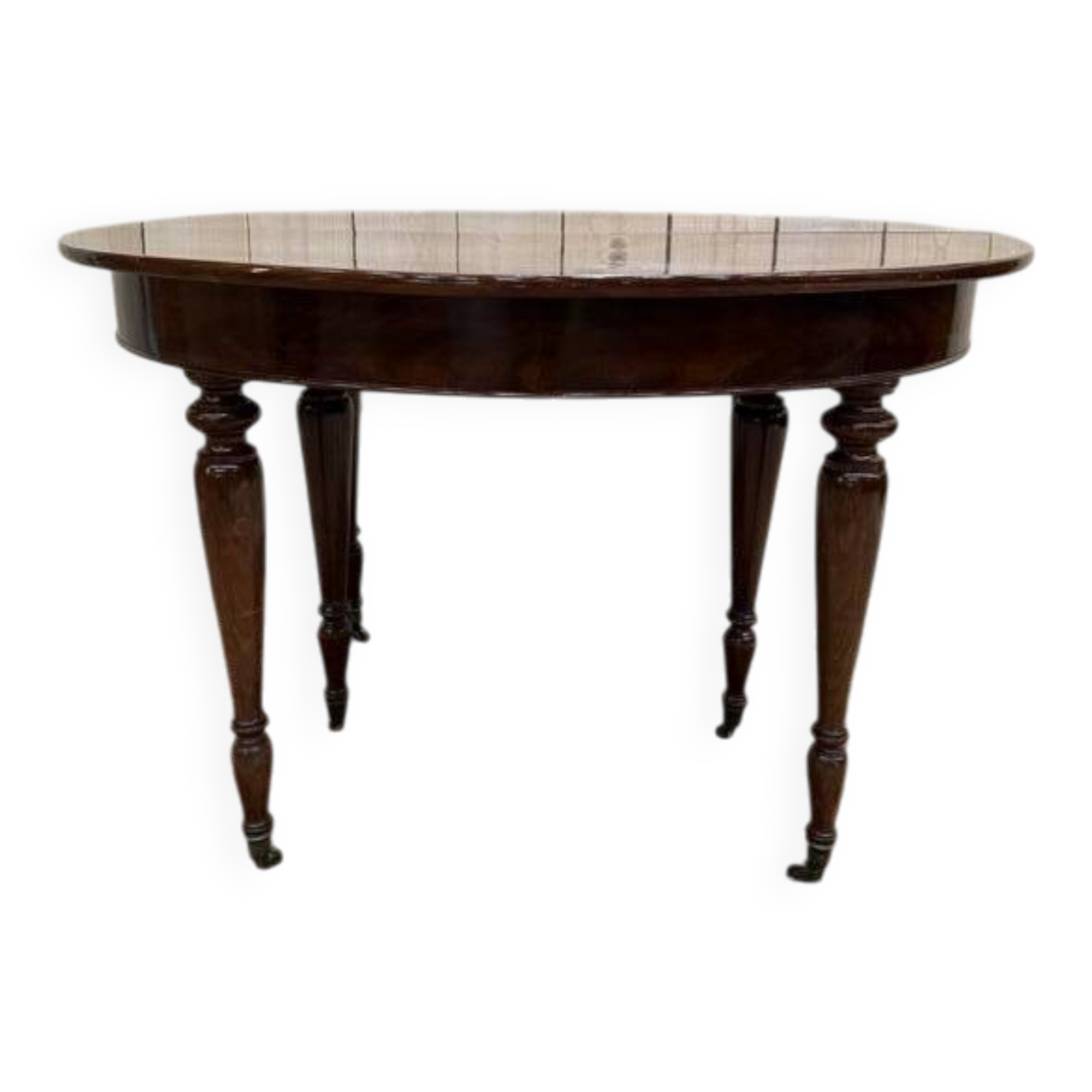 Table de salle à manger ovale en acajou style Napoléon III - Anglaise