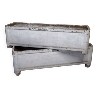 Pair of vintage concrete planters "Chanal" Paris, 90 cm