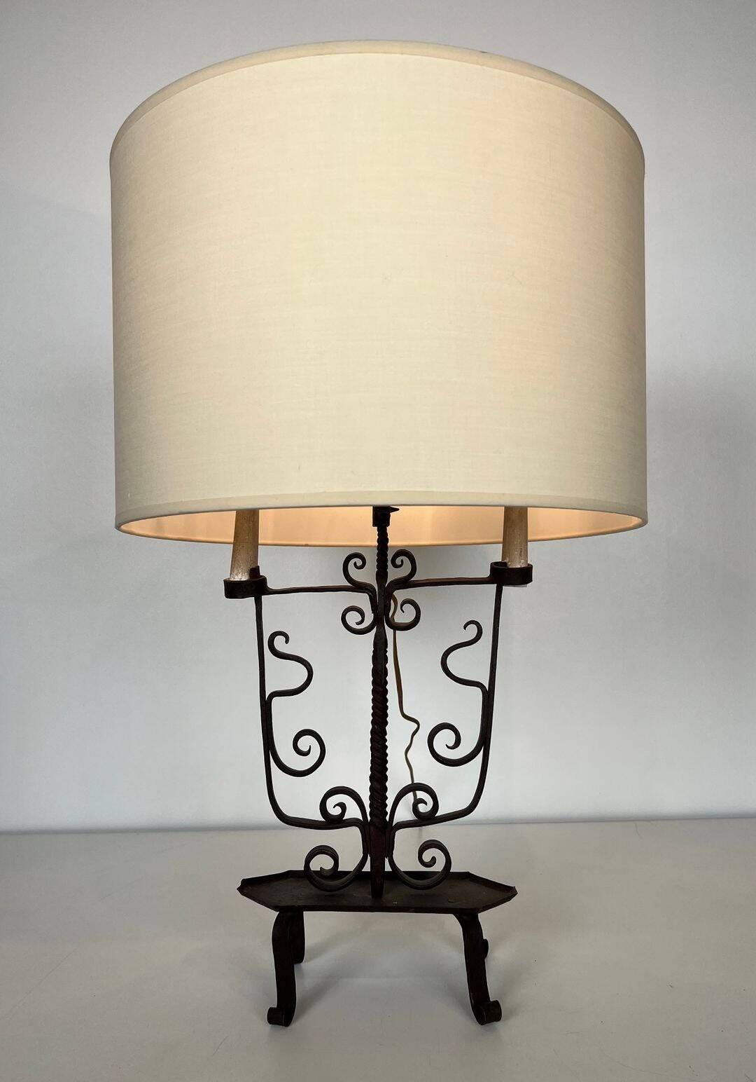 Wrought Iron Candelabrum with Six Lights, French Work, circa 1950