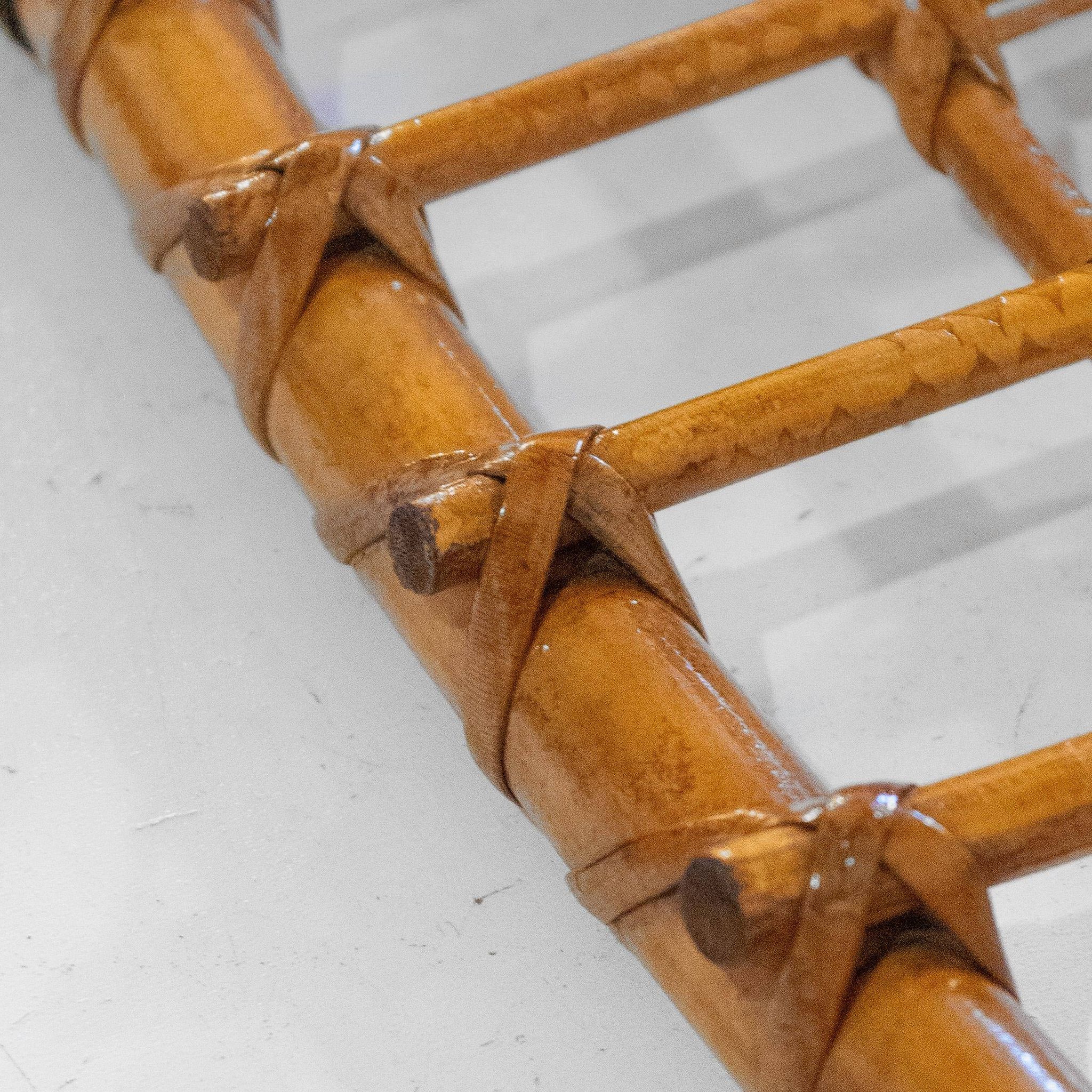 Italian Mid-Century Bamboo and Rattan Coat Rack, 1960s