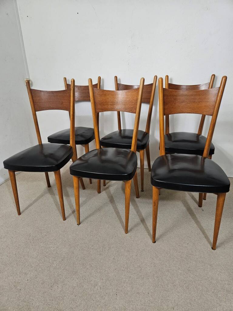 Series of 6 Scandinavian chairs - Vintage chairs