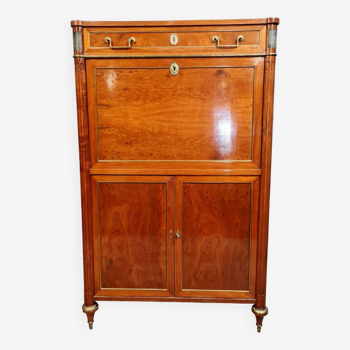 Louis XVI secretary cabinet in mahogany with blond patina circa 1900-1920