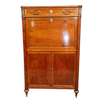 Louis XVI secretary cabinet in mahogany with blond patina circa 1900-1920