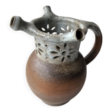 Unusual ceramic vase, Puisaye type, signed (signature to be identified)