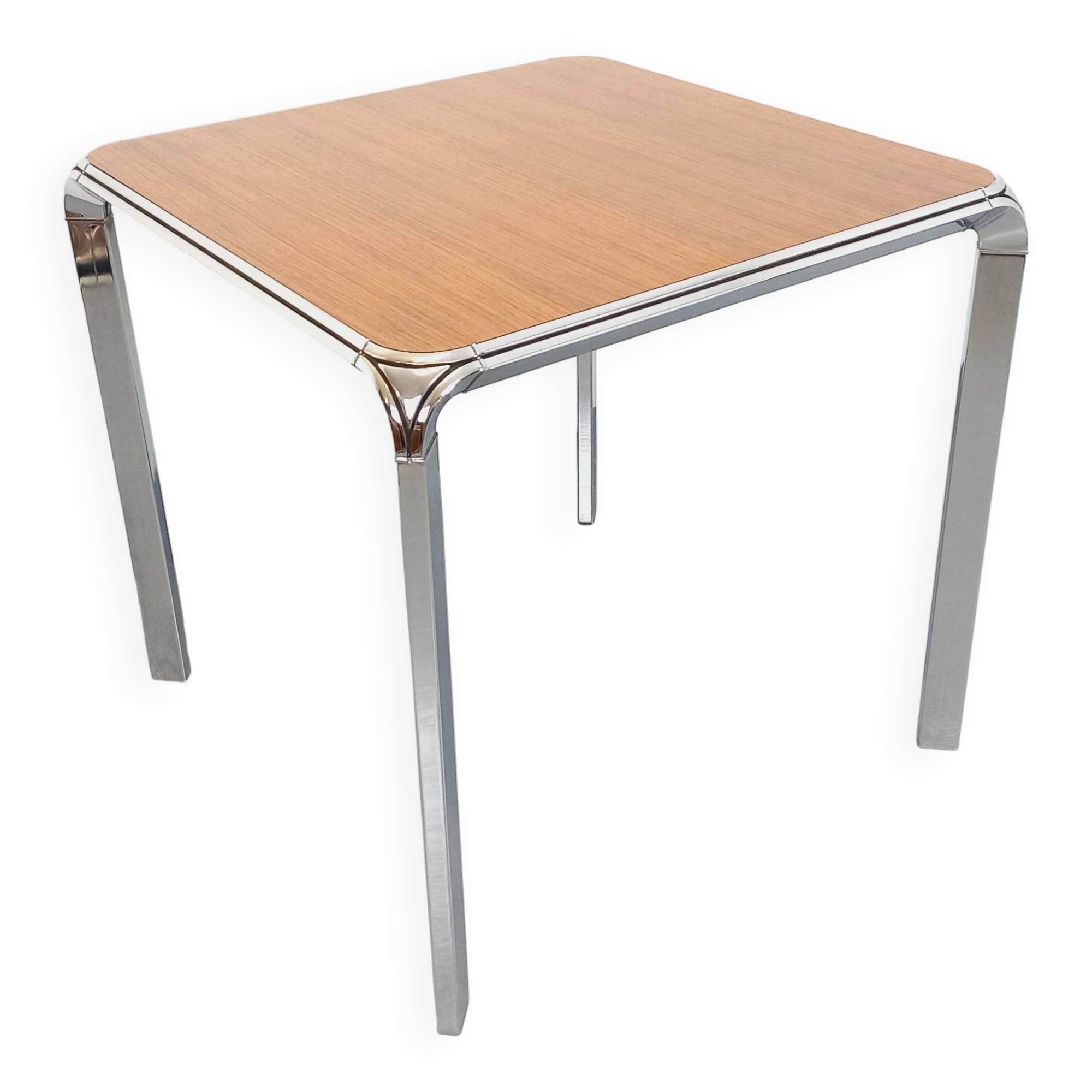 Pierre Paulin vintage square dining table in rosewood and metal