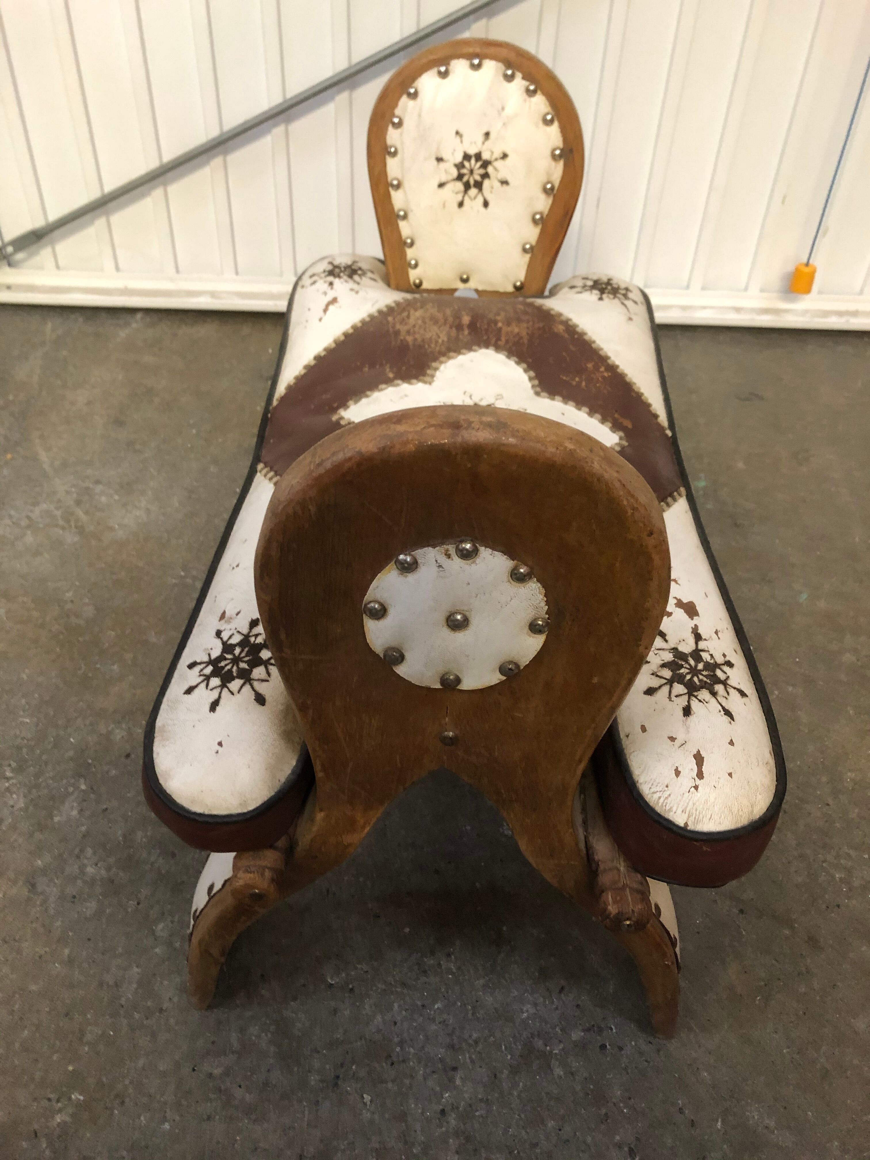 Vintage camel saddle stool 1960