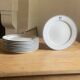Set of 11 large flat plates – White porcelain with blue rim – Pillivuyt, 31 cm