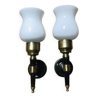 Pair of so-called flambeaux or torch sconces