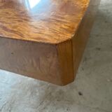 Coffee table elm magnifying glass Roche Bobois vintage 70s