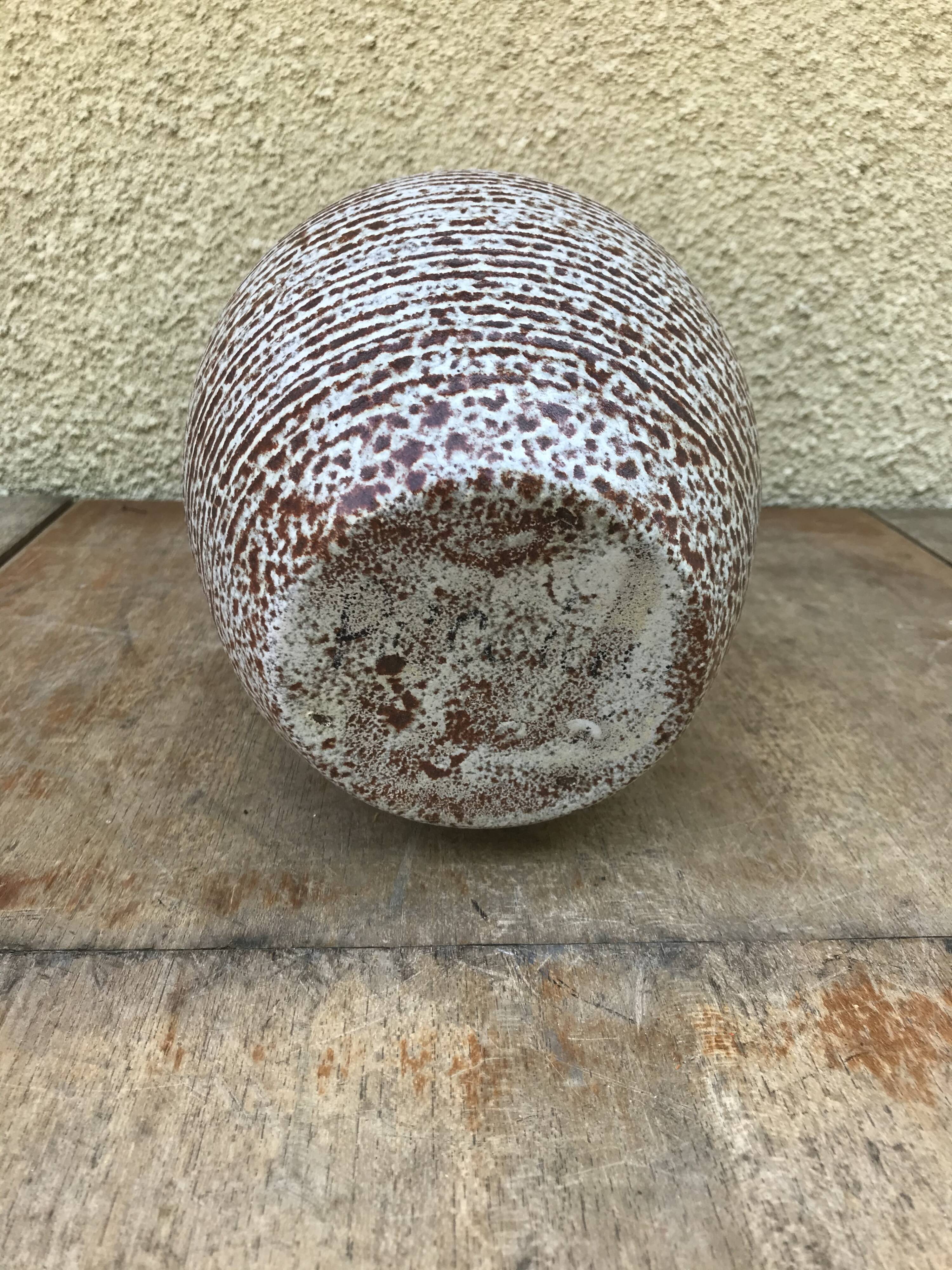 Old Ceramic Vase Brown Grey 70s Vintage
