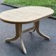 Extendable farmhouse dining table renovated in raw oak 20th century 185cm