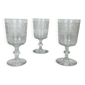 3 verres Baccarat modèle Chanel gravure 3458