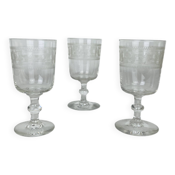 3 verres Baccarat modèle Chanel gravure 3458