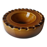 Amber ceramic ashtray from the 60s