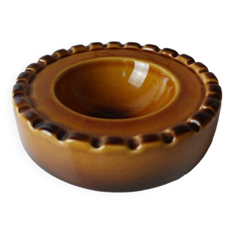 Amber ceramic ashtray from the 60s