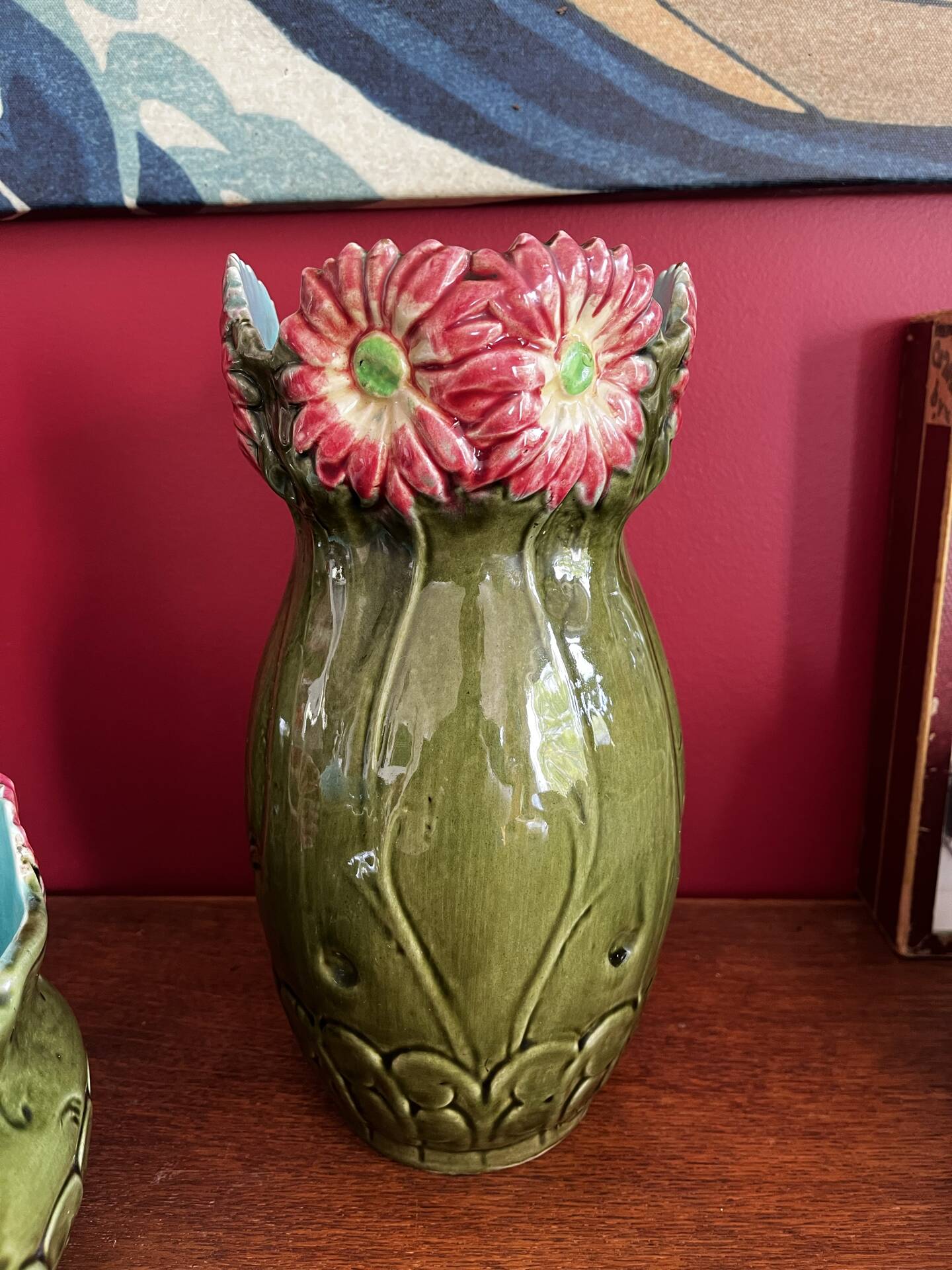 Art Nouveau planter and vase