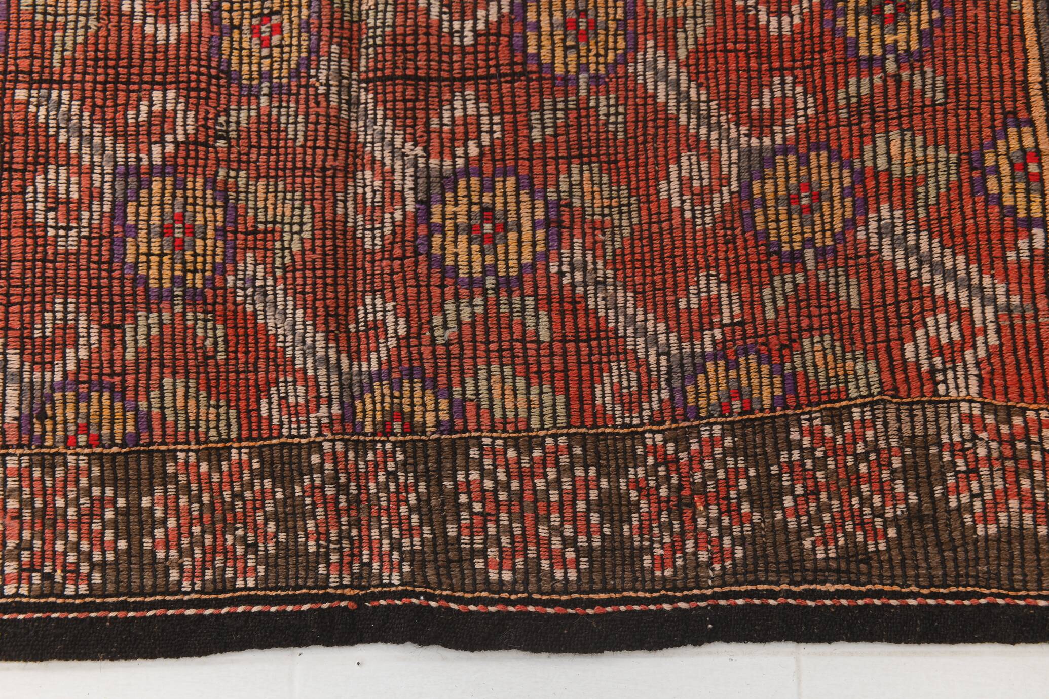 Rug For Living Room Red Turkish Kilim Rug, 151x336Cm