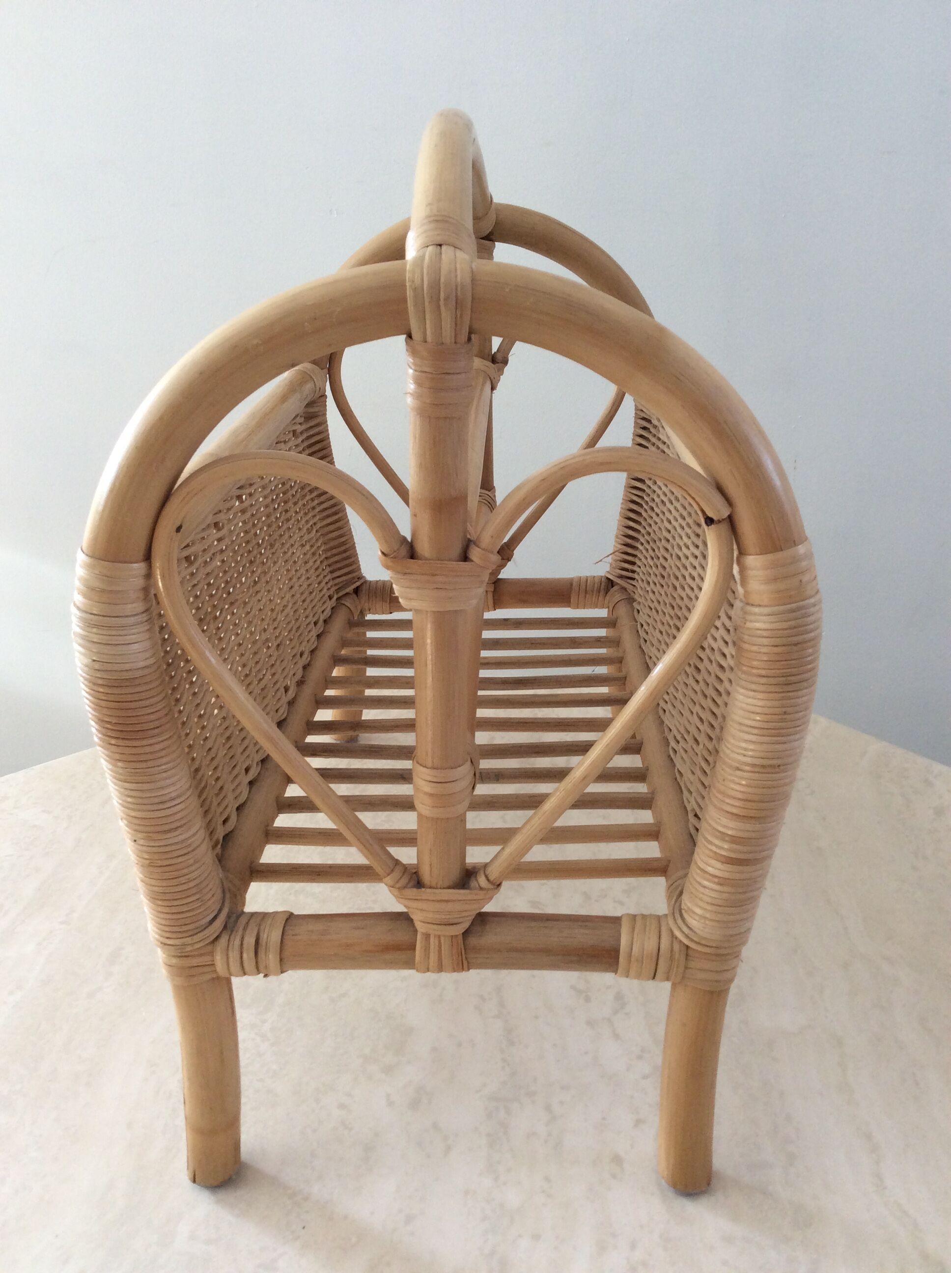 Vintage magazine holders from the 70s in rattan