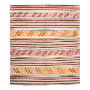 5x6 Orange & Red Striped Kilim Rug, 163x193Cm