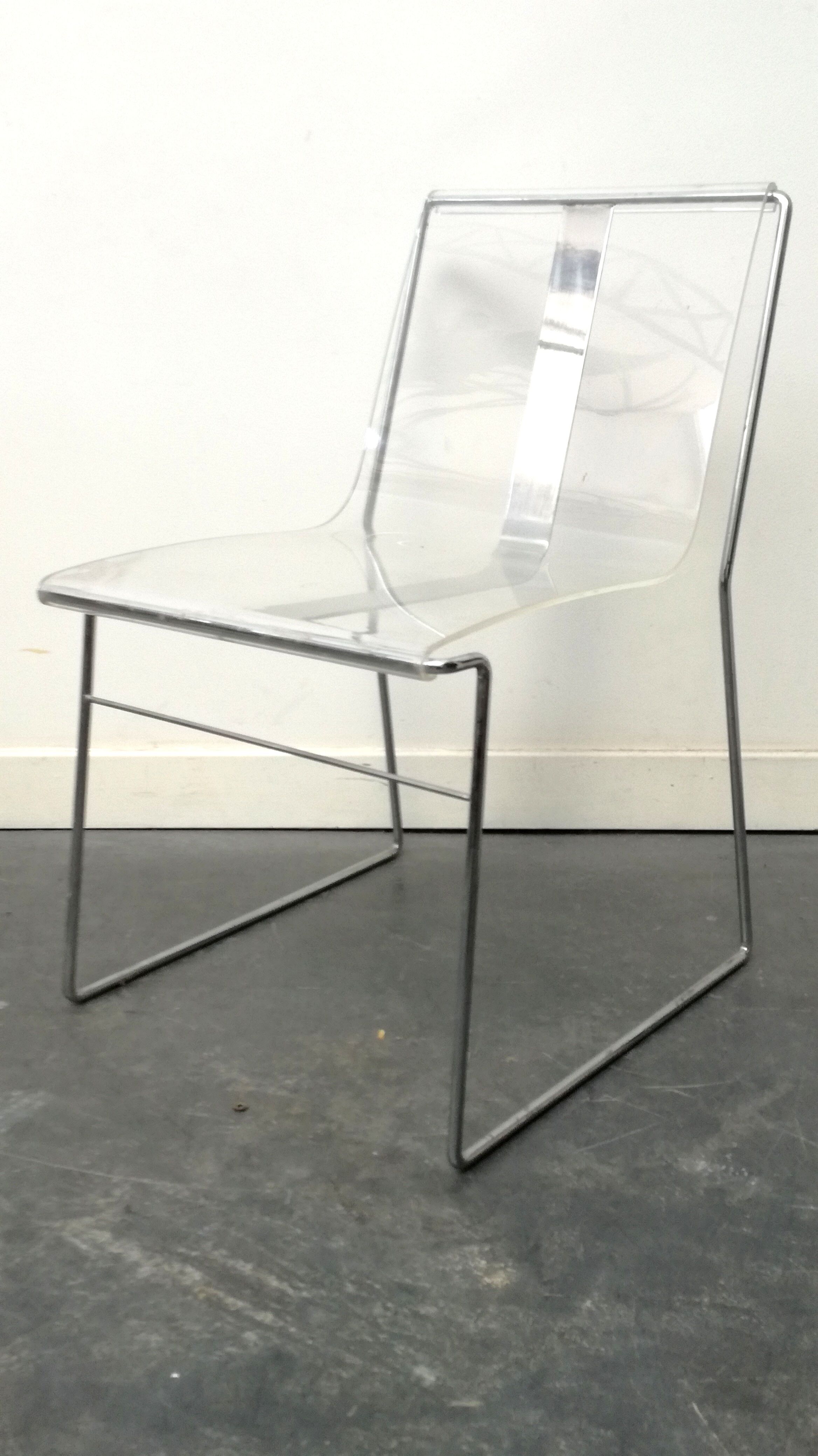Filglass chairs by Jacques Charpentier plexi 1970