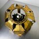 Spanish sunburst ceiling light fixture or sconce in gilt iron, 1970s