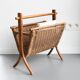 Vintage wicker and rattan magazine rack