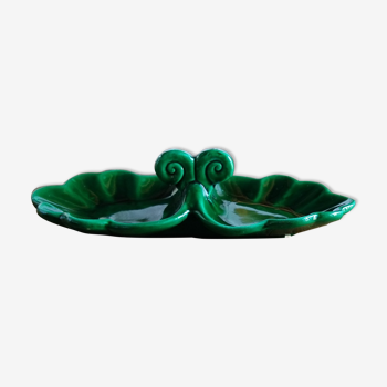 Aperitif servant in dark green Art Deco faience