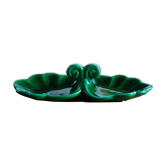 Serviteur apéritif en faience Art Déco vert foncé