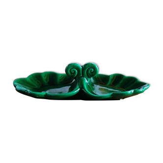 Aperitif servant in dark green Art Deco faience