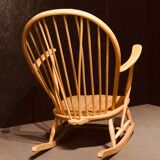 Rocking chair mid-century in light elm by Lucian Ercolani for Ercol