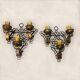 Pair of wrought iron sconces, 1980s