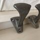 Set of 3 vintage steel hooks from a school.