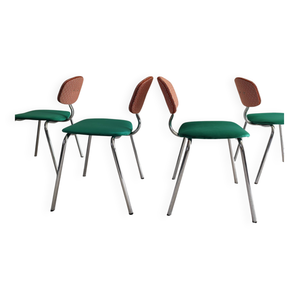 Chaises Strafor années 70 retapissées