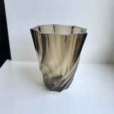 Smoked glass vase 70s