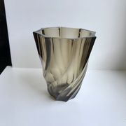 Smoked glass vase 70s