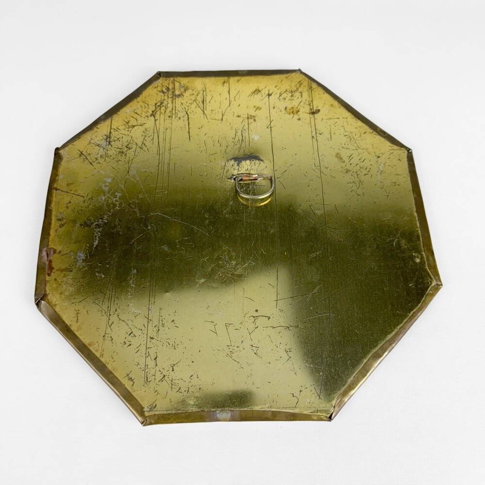 Vintage brass octagonal mirror