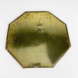 Vintage brass octagonal mirror