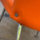 Chauffeuse vintage orange skaï et chrome 1970