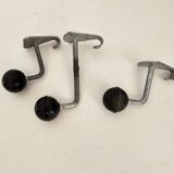Set of 3 Coat Hooks - School Cloakroom Hooks in Zinc-Coated Steel