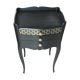 Bedside or nightstand painted black with patterns